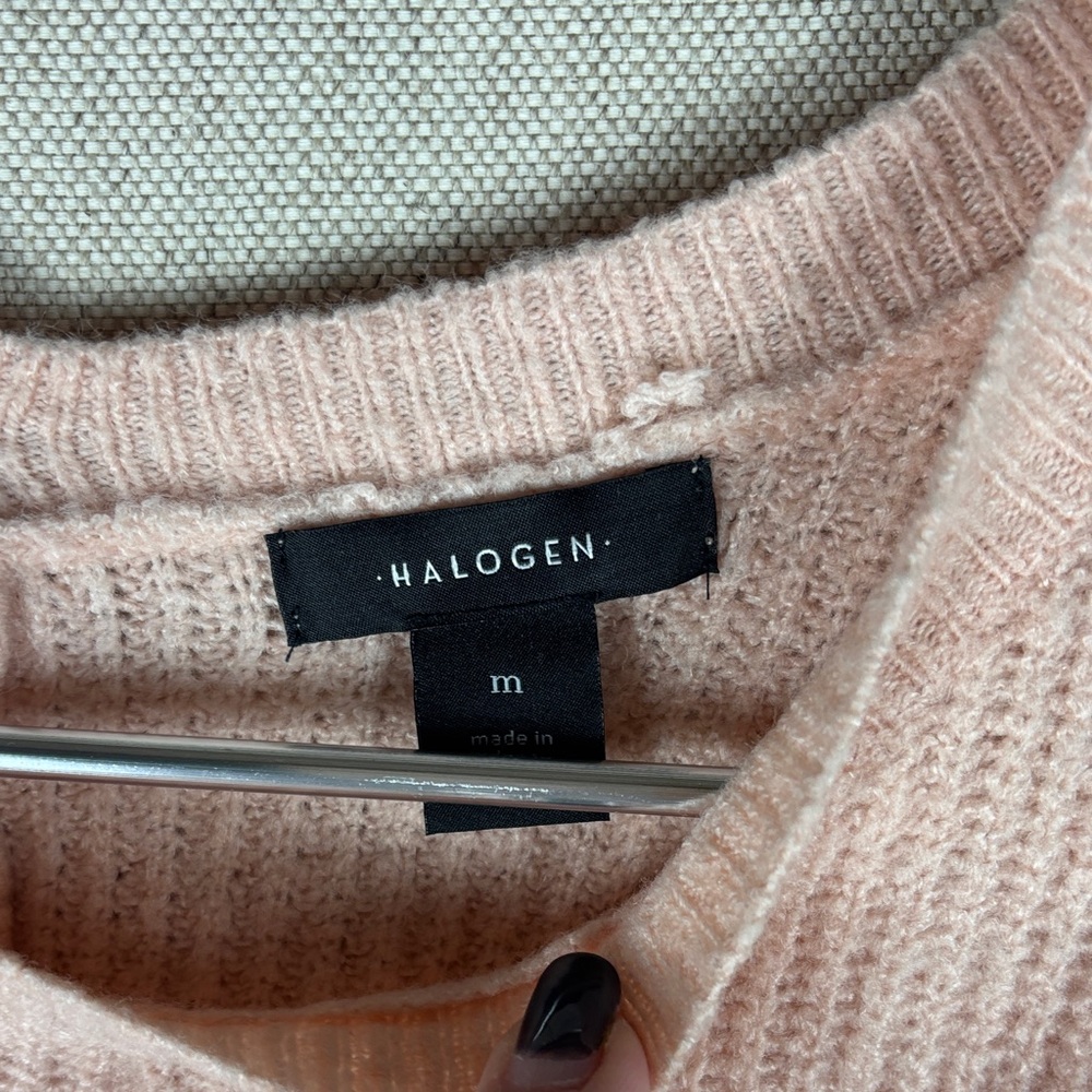 Halogen Pink Ribbed Knit Sweater Medium - Picture 2 of 9
